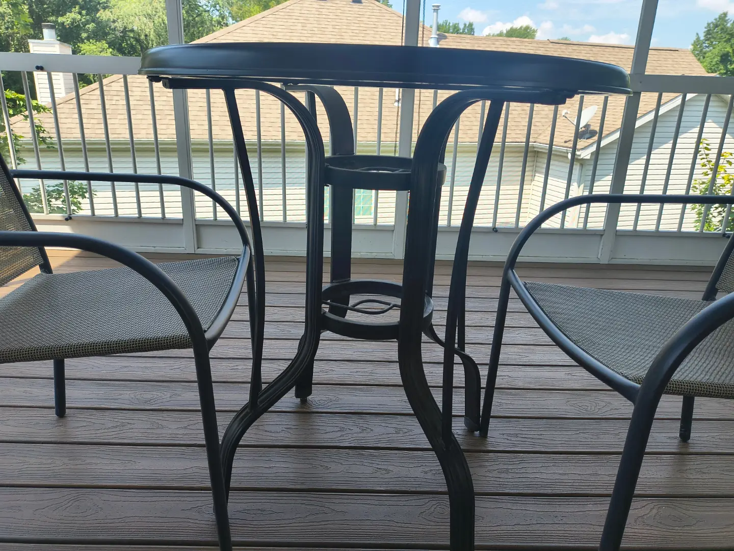 3-Piece Outdoor Patio Bistro Set – Glass-Top Table & 2 Chairs – $100 photo 3