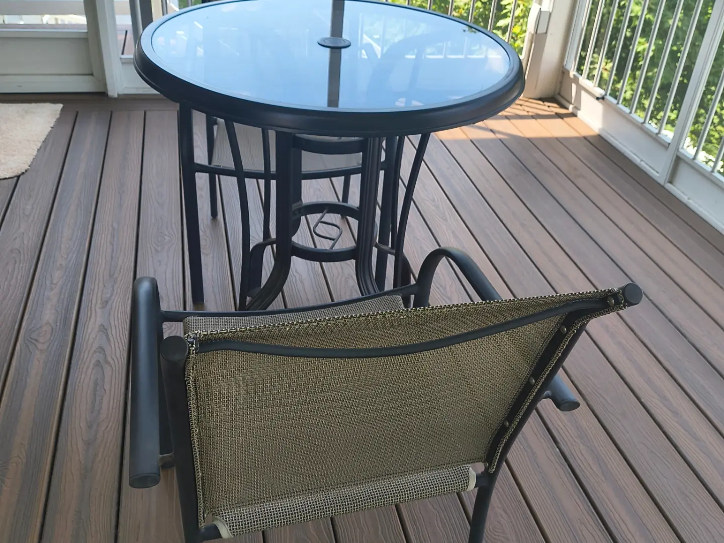 3-Piece Outdoor Patio Bistro Set – Glass-Top Table & 2 Chairs – $100 photo 5