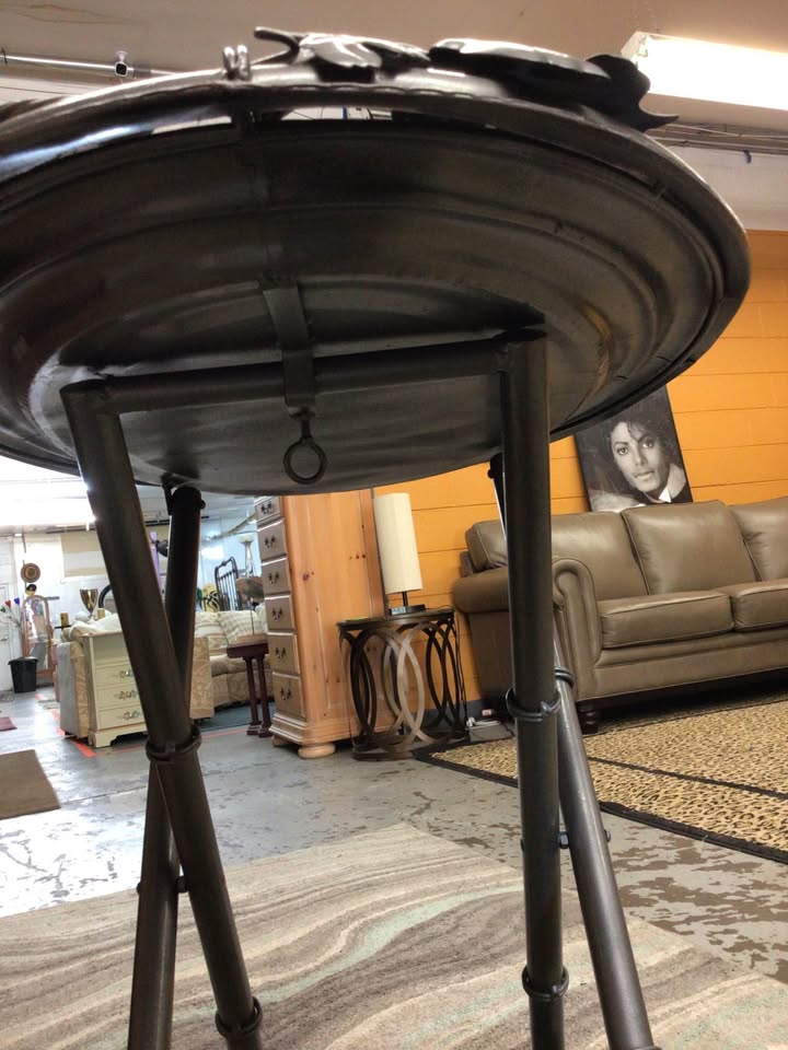 Vintage Bronze Faux Bamboo Grapevine Butler Tray Table – Maitland-Smith Style photo 5