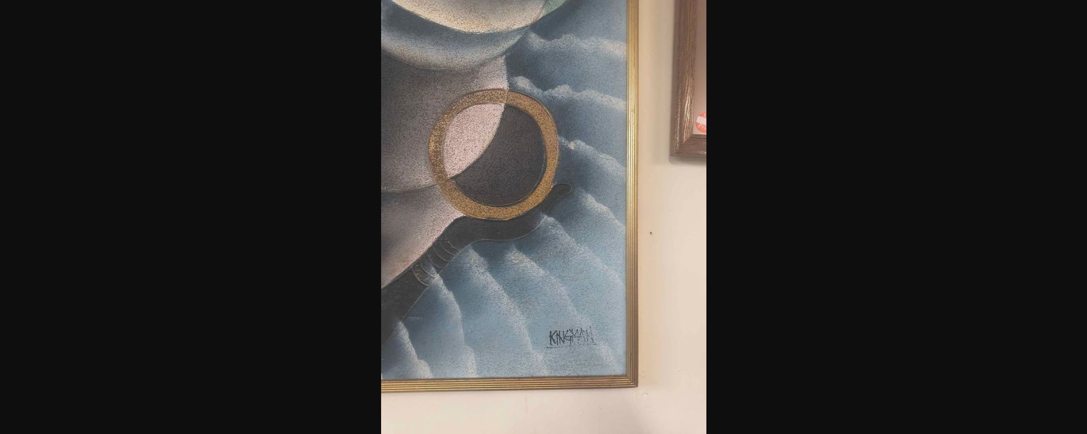 LARGE SIGNED KINGMAN TEXTURED AFRICAN PORTRAIT PAINTING — $175 photo 4
