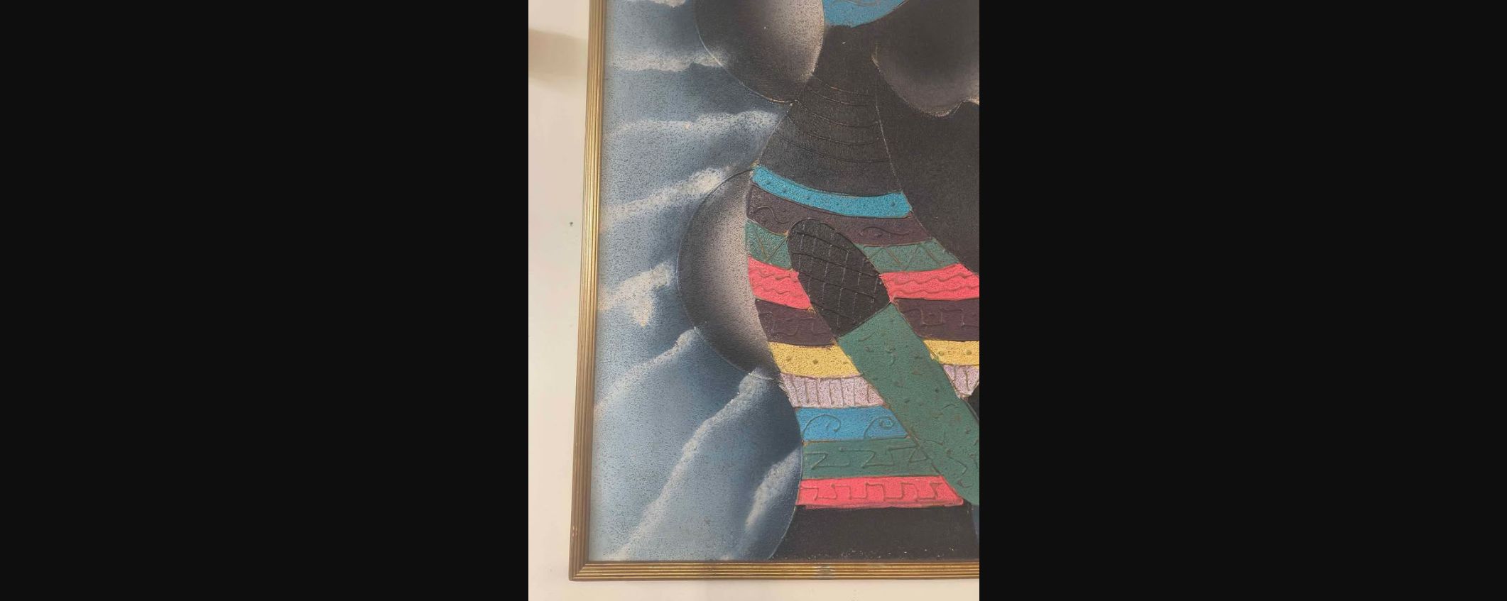 LARGE SIGNED KINGMAN TEXTURED AFRICAN PORTRAIT PAINTING — $175 photo 6