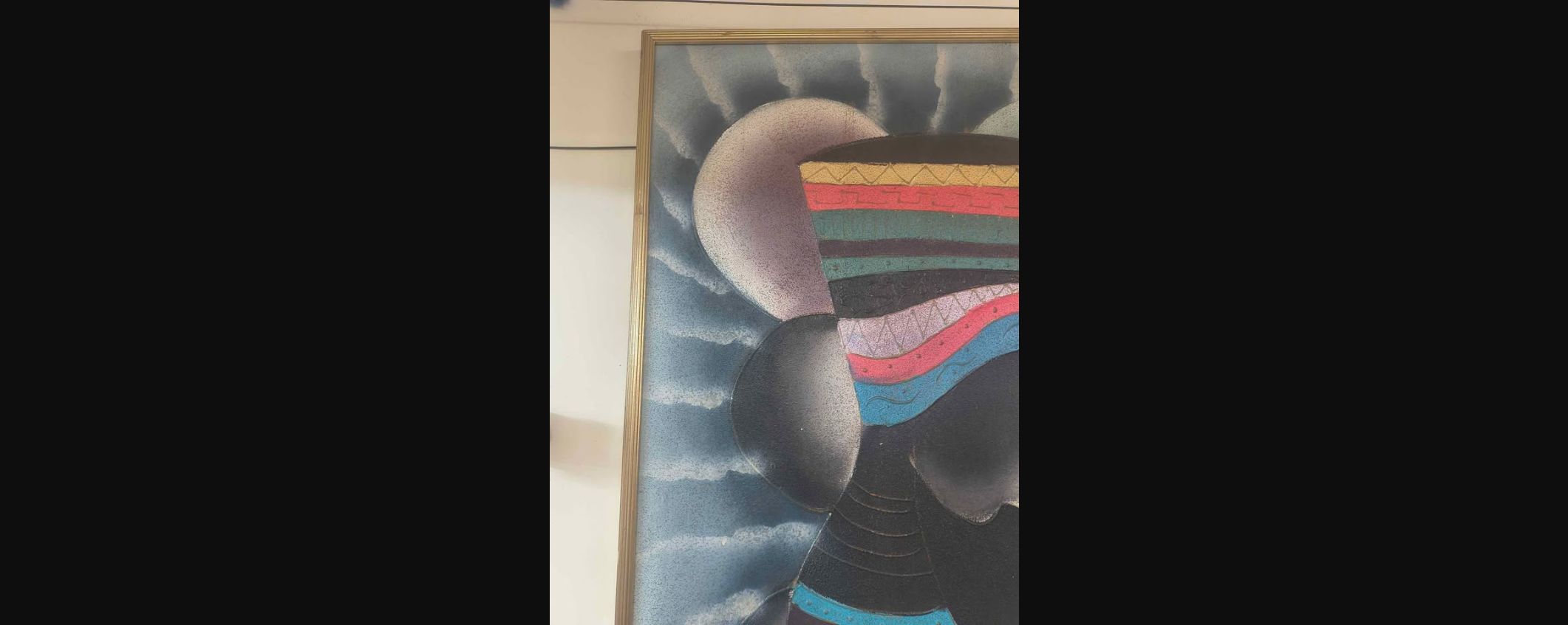LARGE SIGNED KINGMAN TEXTURED AFRICAN PORTRAIT PAINTING — $175 photo 8