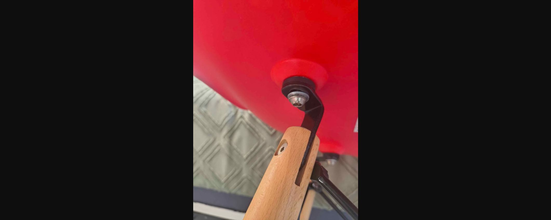 PAIR OF RED MID-CENTURY MODERN STYLE BAR STOOLS photo 7