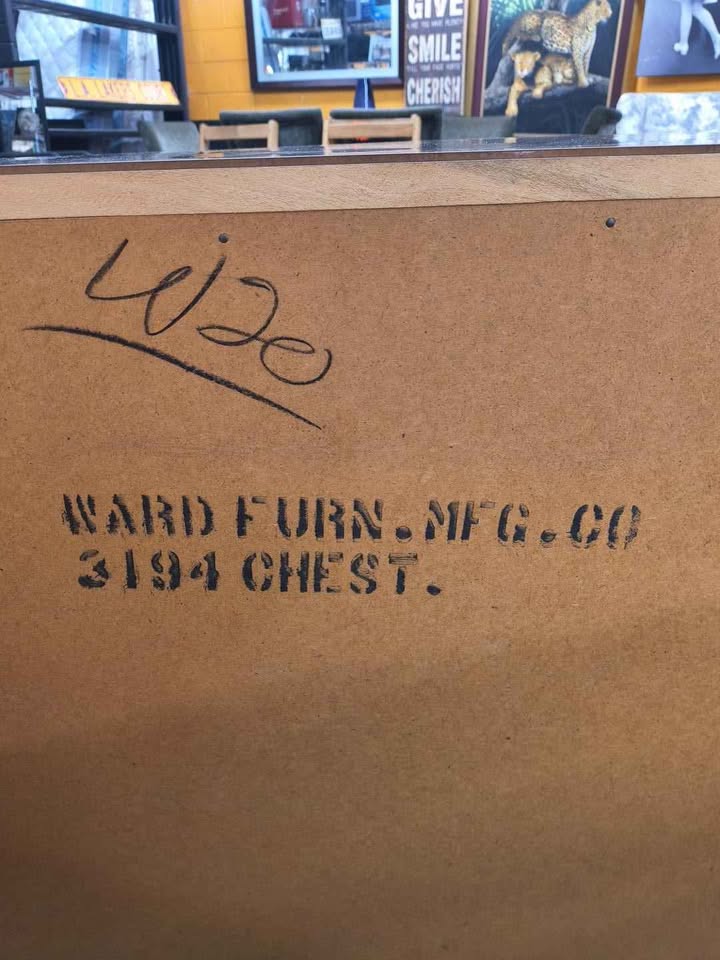 Vintage Ward Furniture MCM Walnut 4-Drawer Chest – Model 3194 photo 7