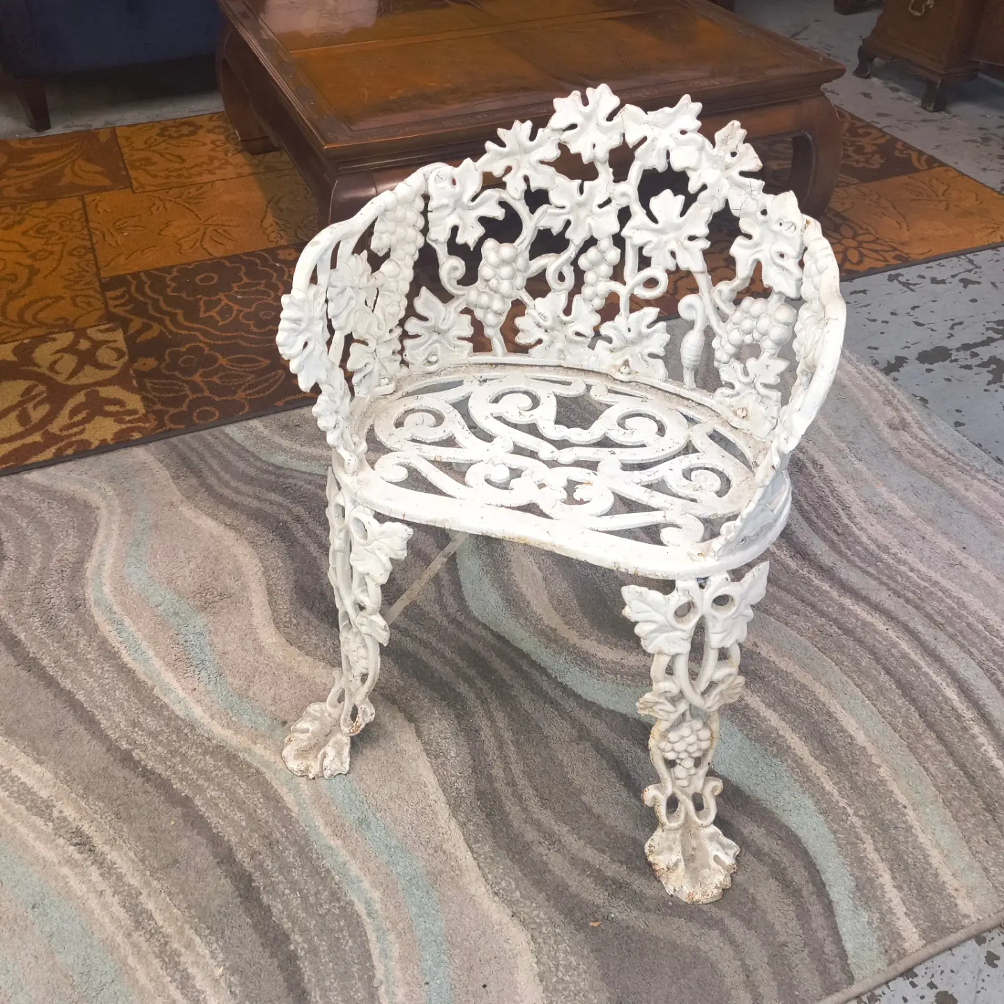 Vintage Cast Iron Grapevine Garden Chair