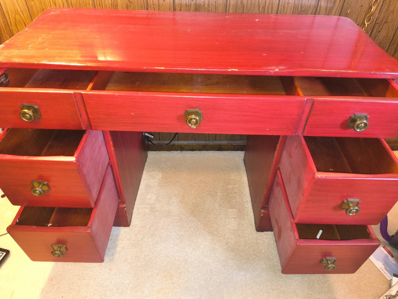 Vintage Cushman Colonial Creations Kneehole Desk – Bennington Vermont photo 3