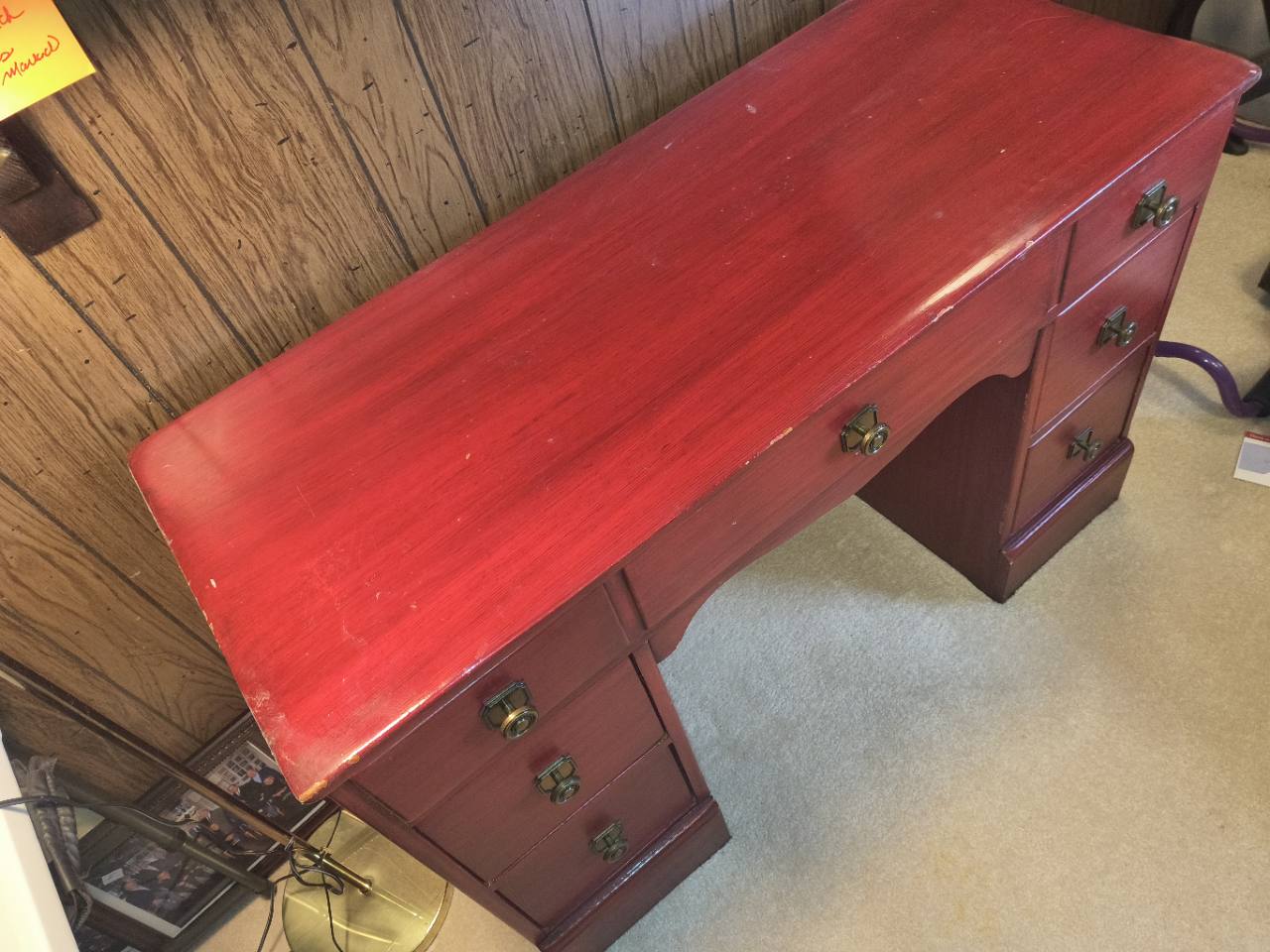 Vintage Cushman Colonial Creations Kneehole Desk – Bennington Vermont photo 4