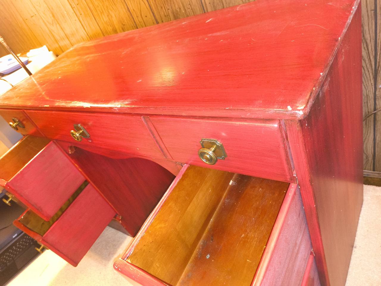 Vintage Cushman Colonial Creations Kneehole Desk – Bennington Vermont photo 8