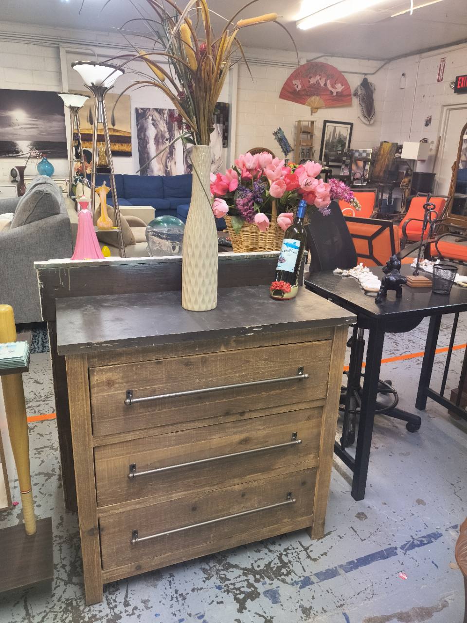 Rustic Industrial 3-Drawer Chest – At Home
