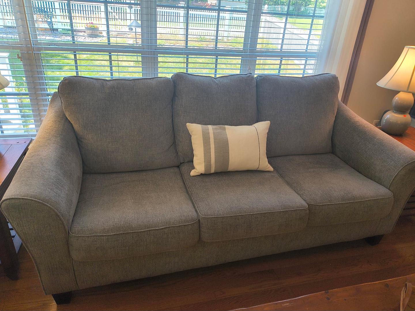 Ashley Furniture Mathonia Smoke Gray 3-Cushion Sofa