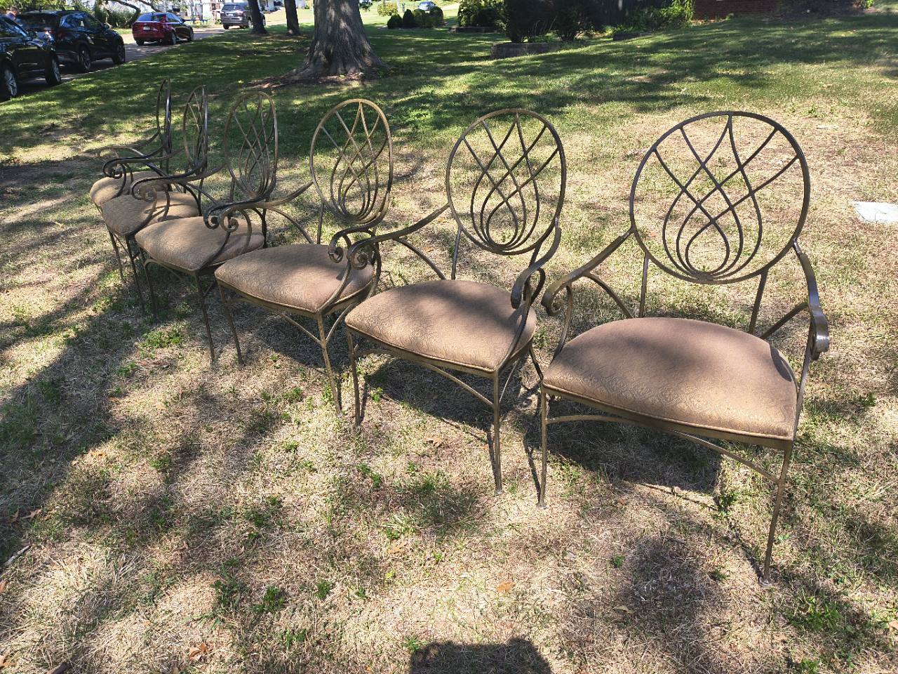 Drexel Heritage Set of 6 Upholstered Metal Dining Chairs