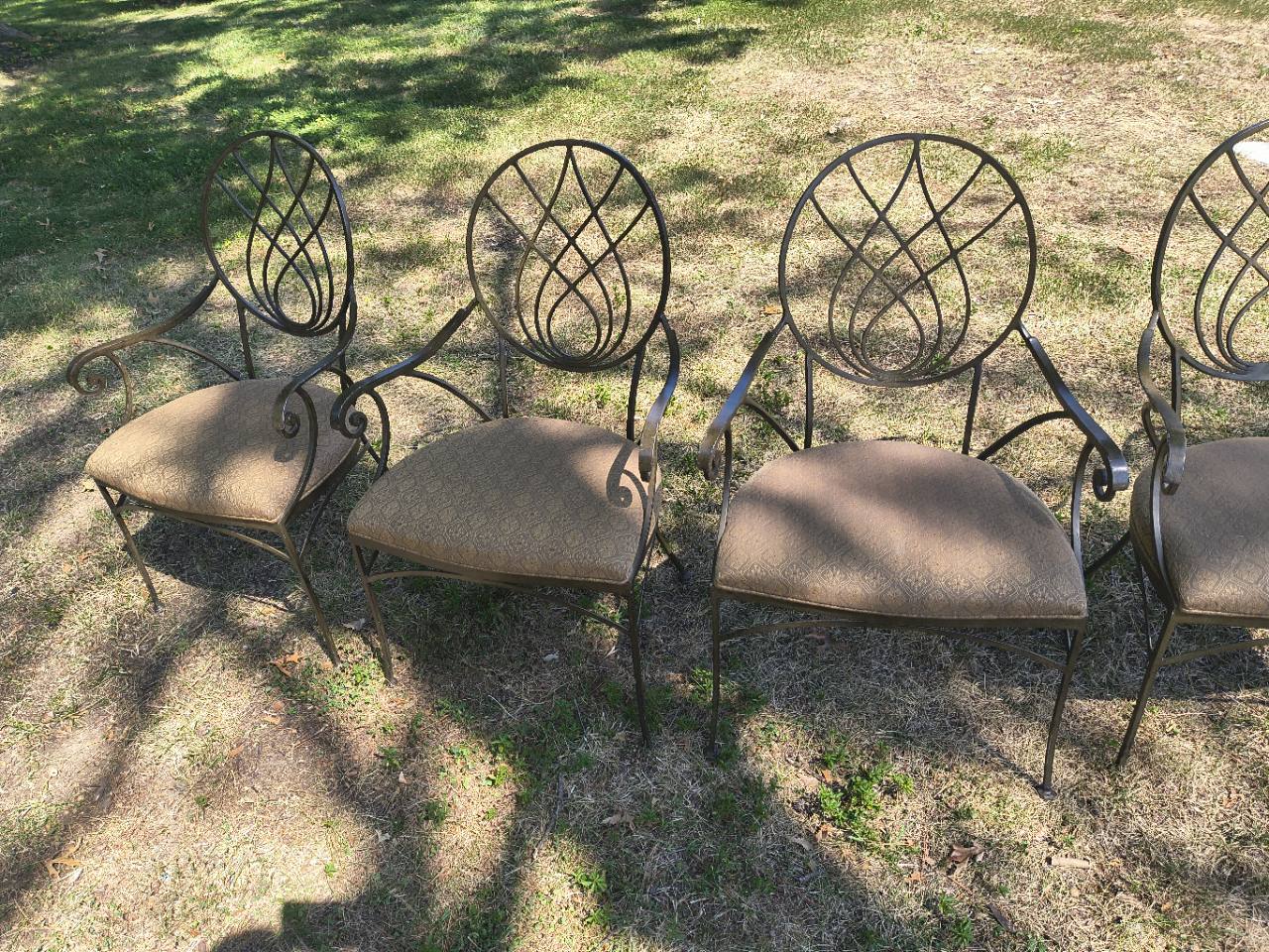 Drexel Heritage Set of 6 Upholstered Metal Dining Chairs photo 2