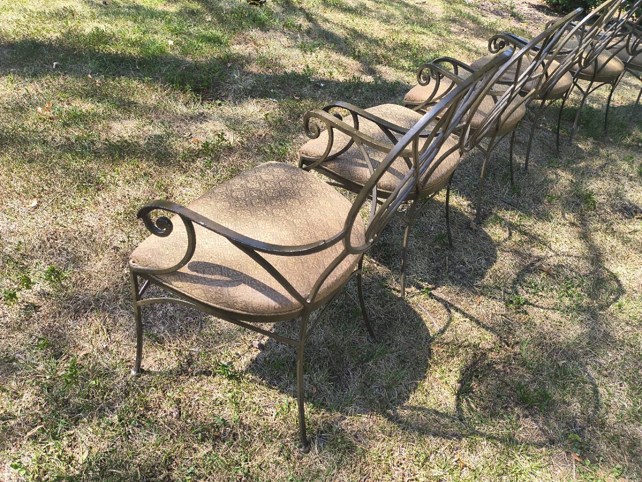 Drexel Heritage Set of 6 Upholstered Metal Dining Chairs photo 3