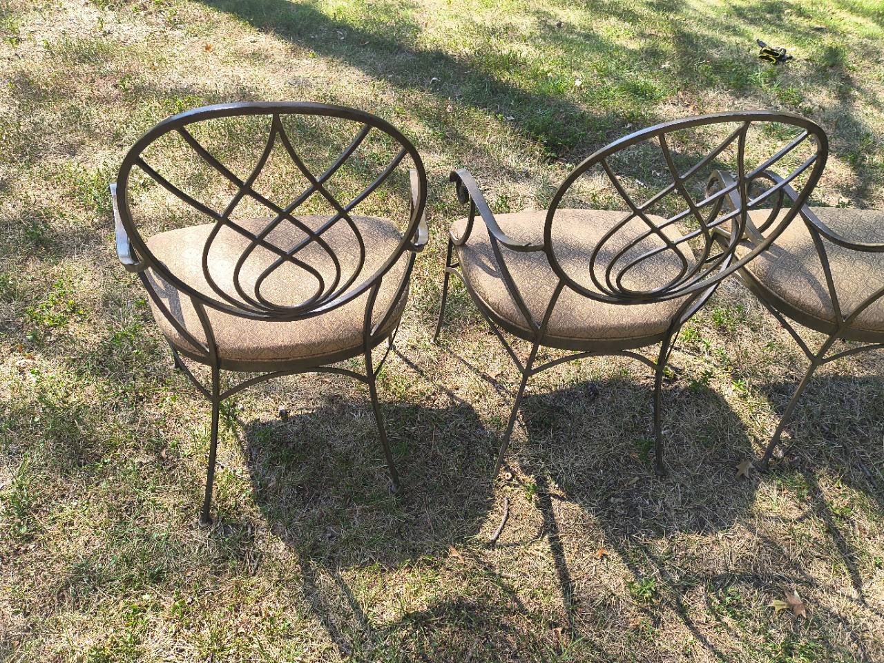 Drexel Heritage Set of 6 Upholstered Metal Dining Chairs photo 4