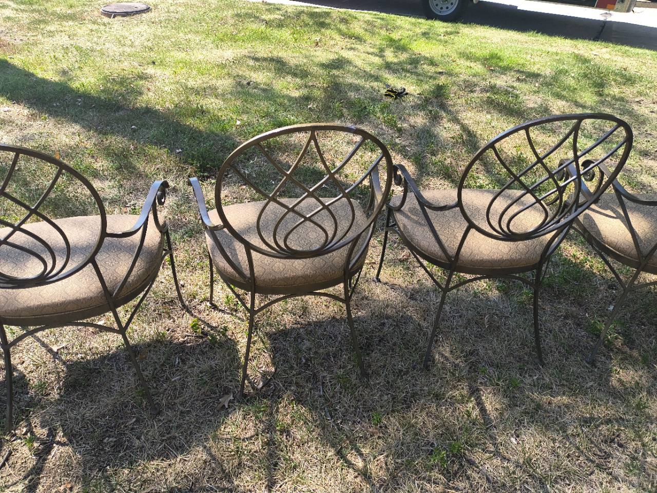 Drexel Heritage Set of 6 Upholstered Metal Dining Chairs photo 5