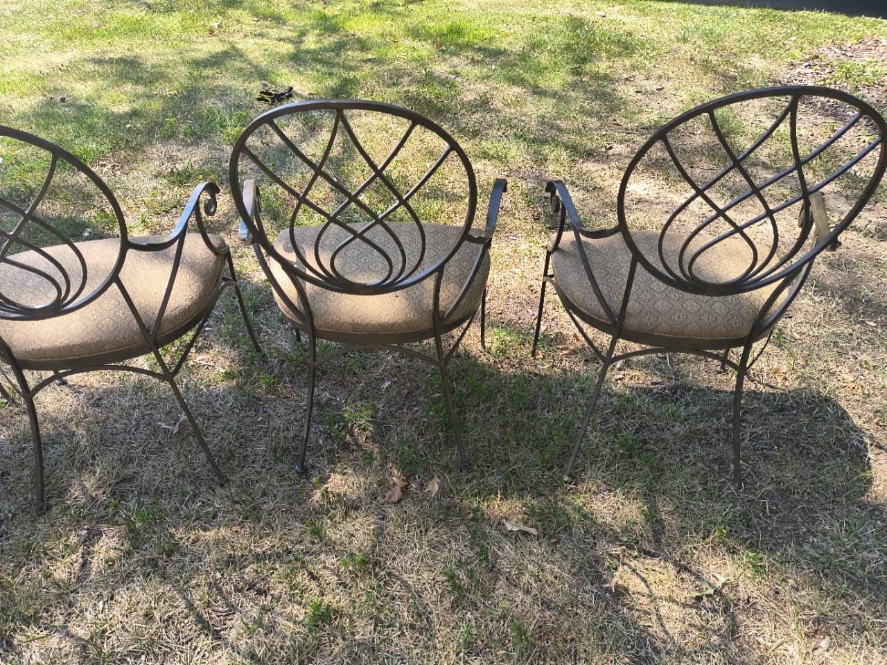 Drexel Heritage Set of 6 Upholstered Metal Dining Chairs photo 6