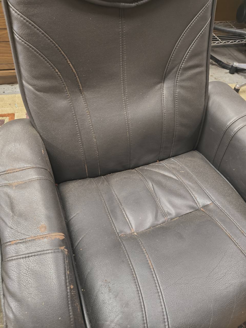 Black Swivel Lounge Chair & Ottoman – $35 AS-IS photo 4