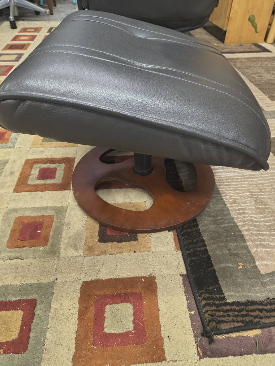 Black Swivel Lounge Chair & Ottoman – $35 AS-IS photo 6