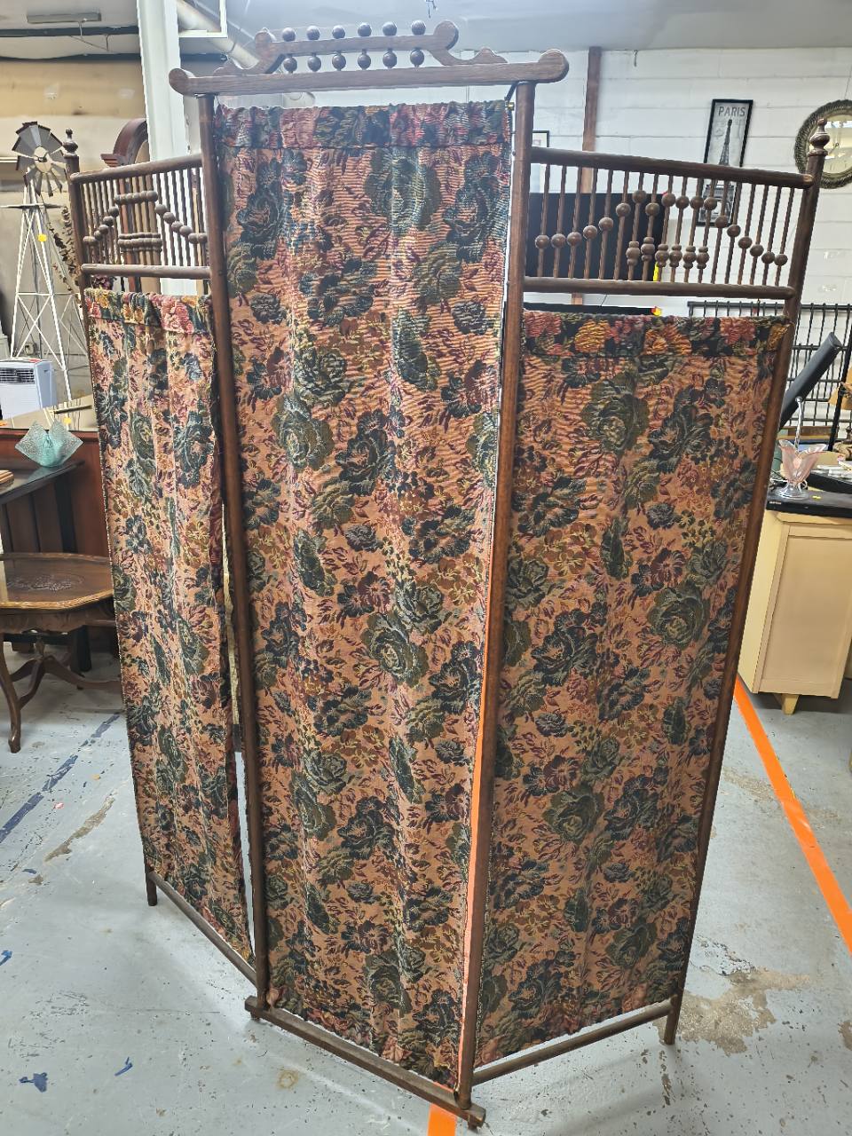 Victorian-Style 3-Panel Floral Folding Room Divider photo 5