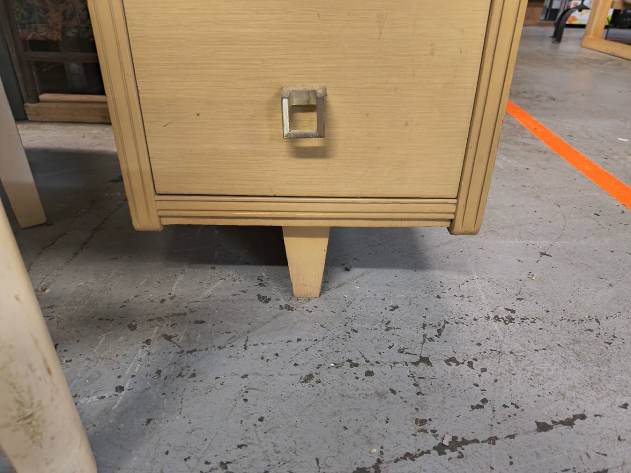 Blonde-Finish Desk and Upholstered Chair Set photo 10