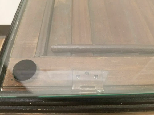 Repurposed Window Shutter Coffee Table with Glass Top photo 6