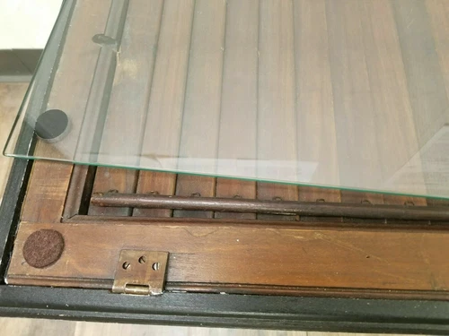 Repurposed Window Shutter Coffee Table with Glass Top photo 8