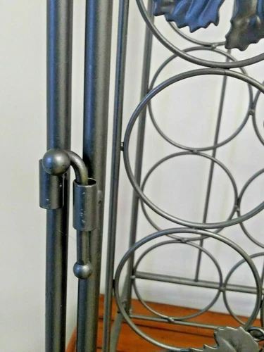 Silver Wrought Iron Floor and Wall Wine Rack Set photo 7