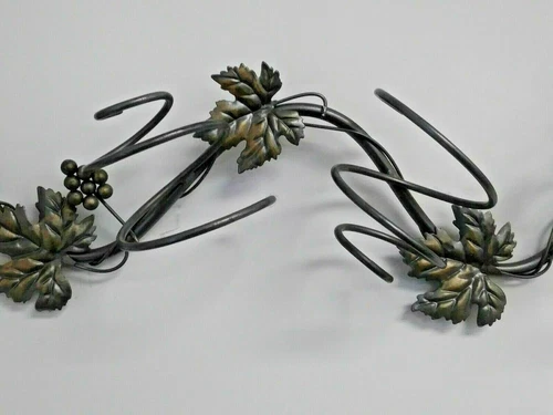 Silver Wrought Iron Floor and Wall Wine Rack Set photo 9