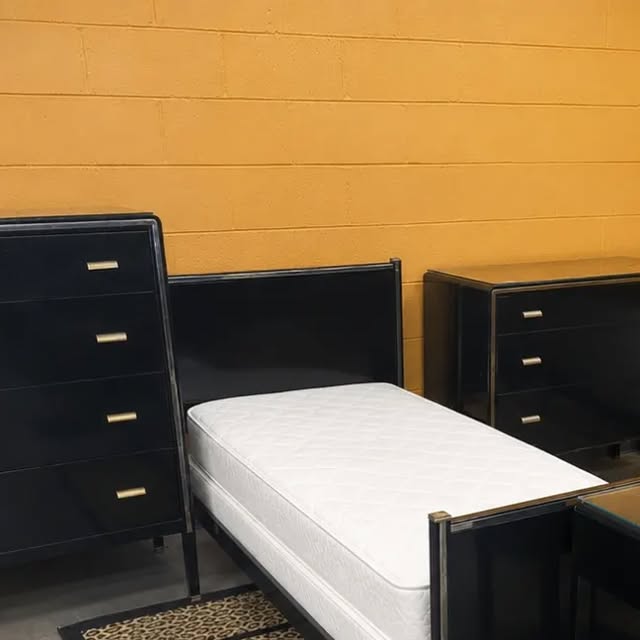 1930s Norman Bel Geddes for Simmons Art Deco Steel Bedroom Suite — 5 Pieces